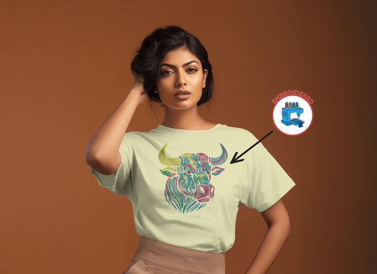 BUFFALO HEAD : EMBROIDERED