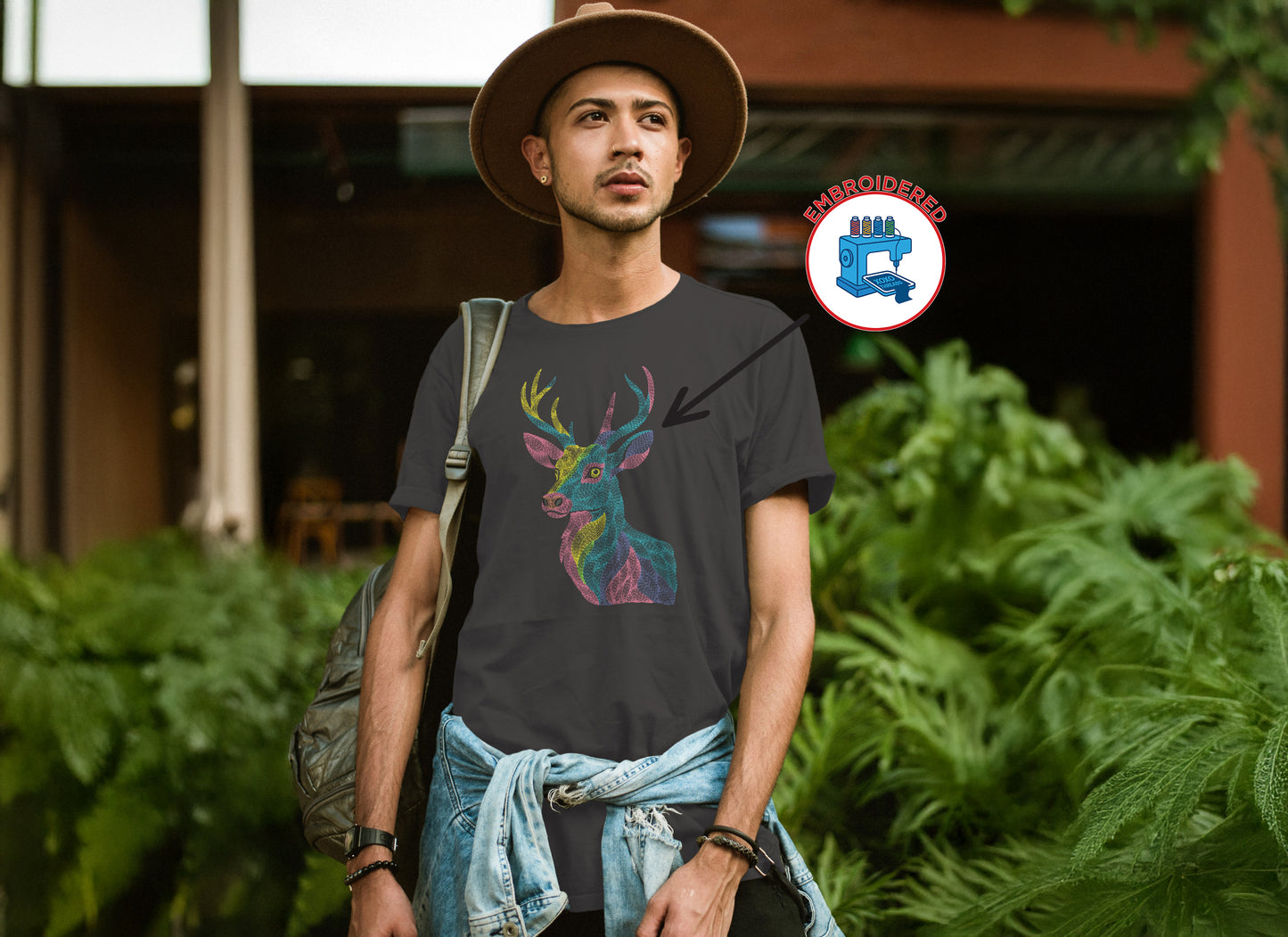 DEER HEAD : EMBROIDERED