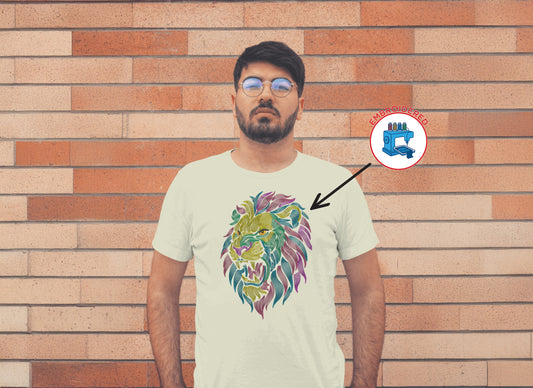 LION HEAD : EMBROIDERED
