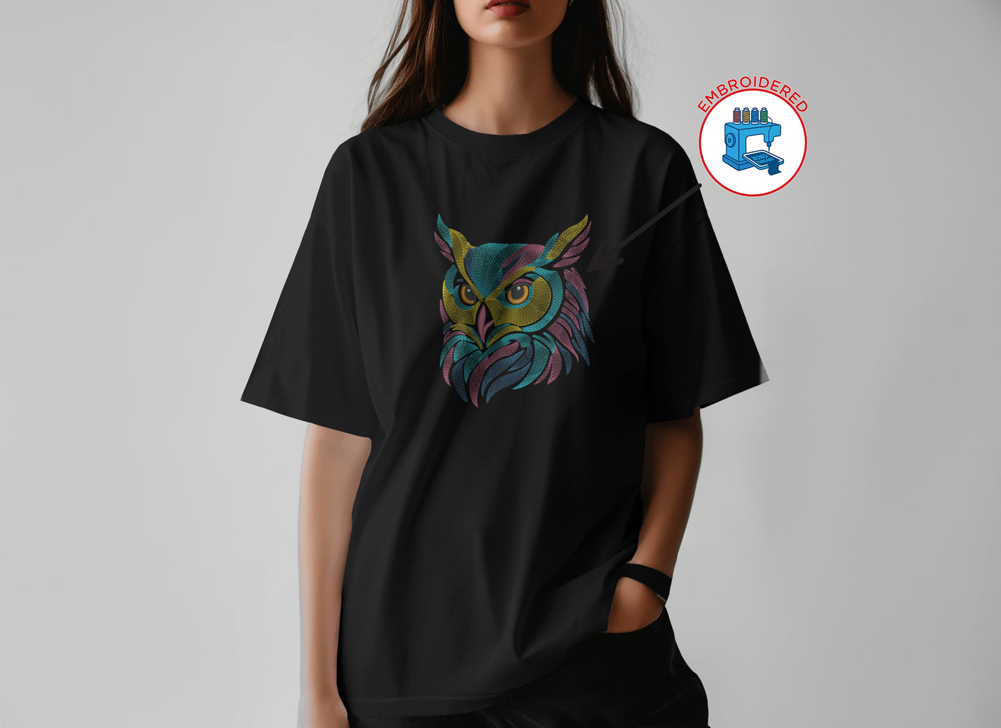 OWL HEAD : EMBROIDERED