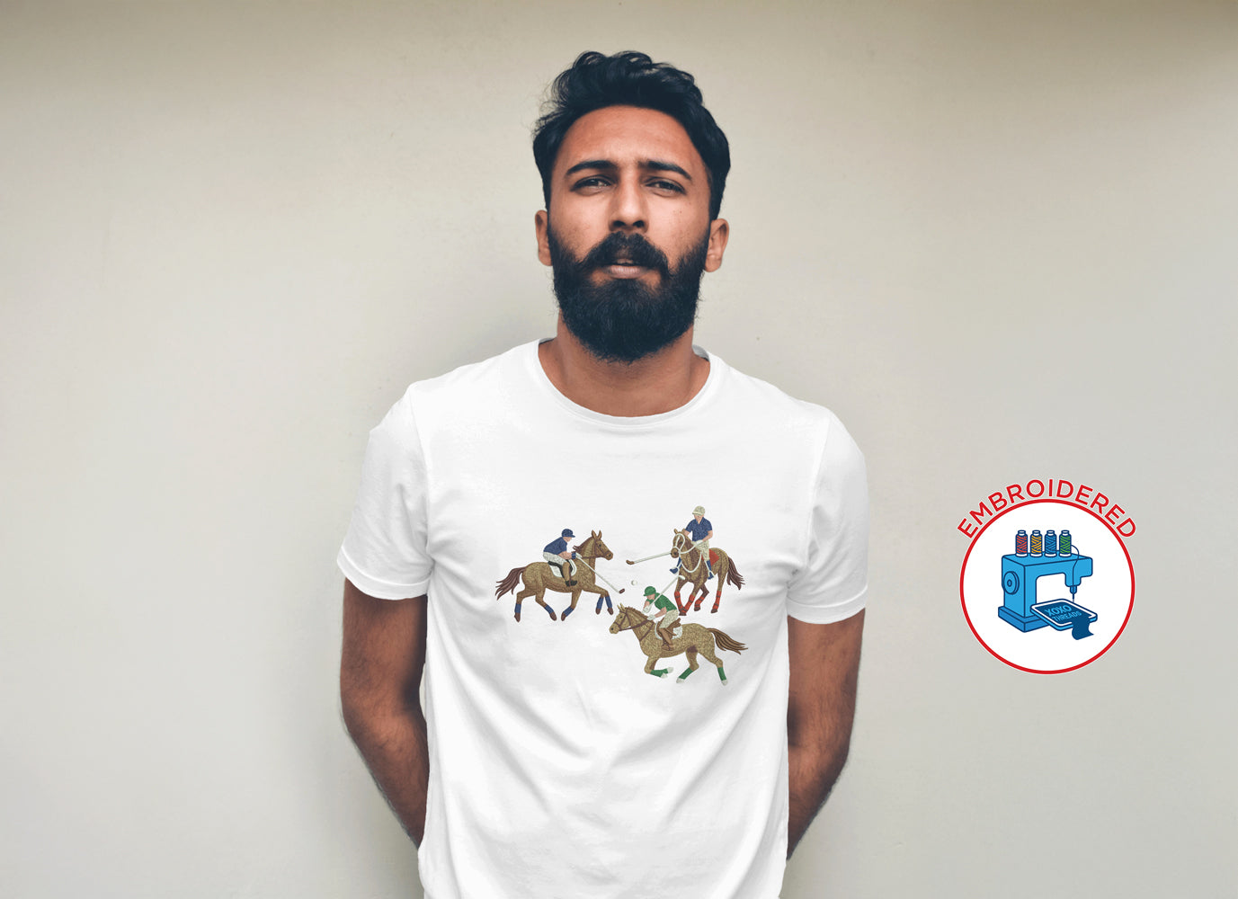 Polo Playing : EMBROIDERED