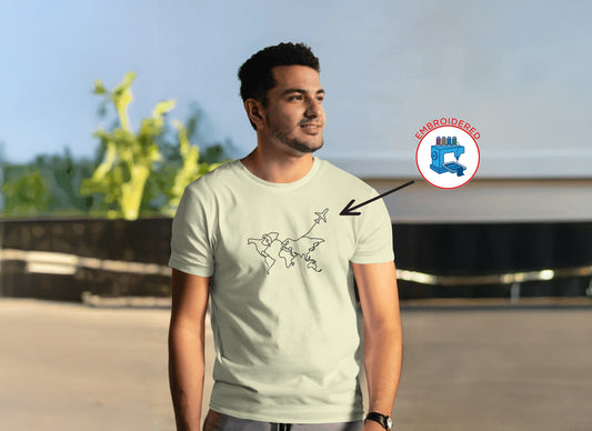 WORLD TRAVEL MAP : EMBROIDERED