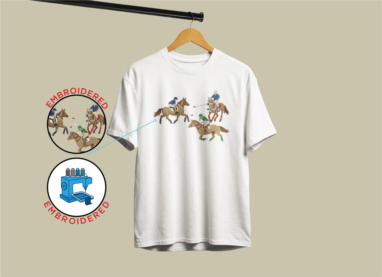 Polo Playing : EMBROIDERED