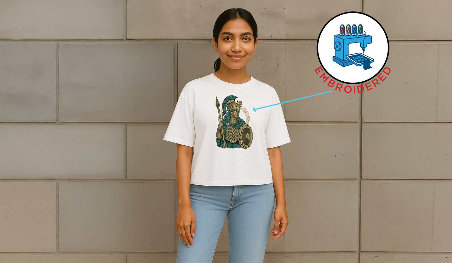 Athena Goddess: EMBROIDERED