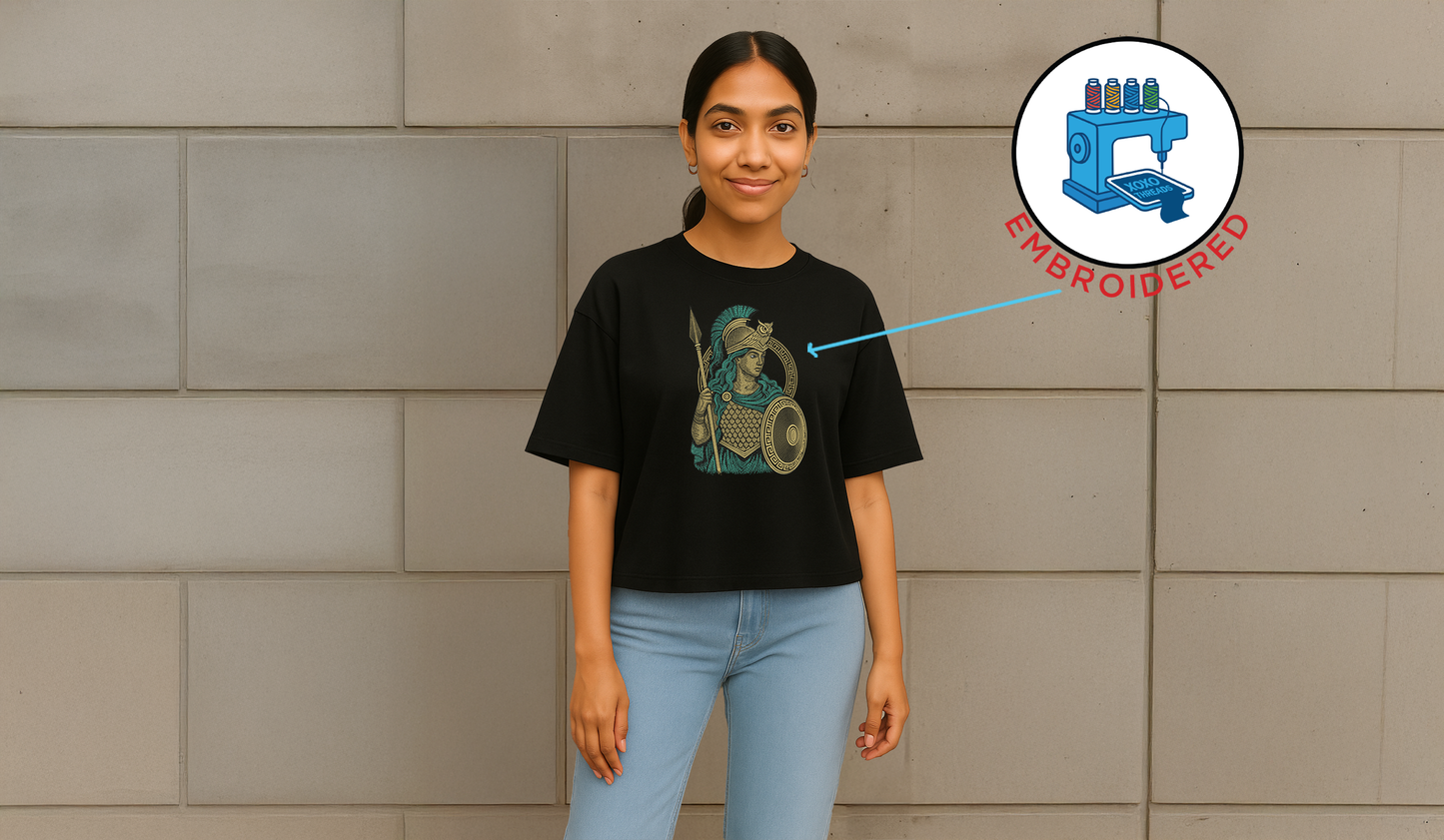 Athena Goddess: EMBROIDERED