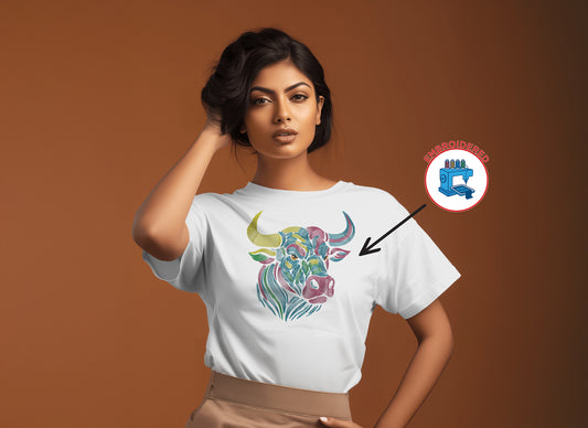 BUFFALO HEAD : EMBROIDERED