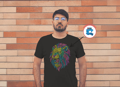 LION HEAD : EMBROIDERED